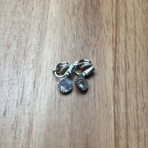CZ drop clip earrings